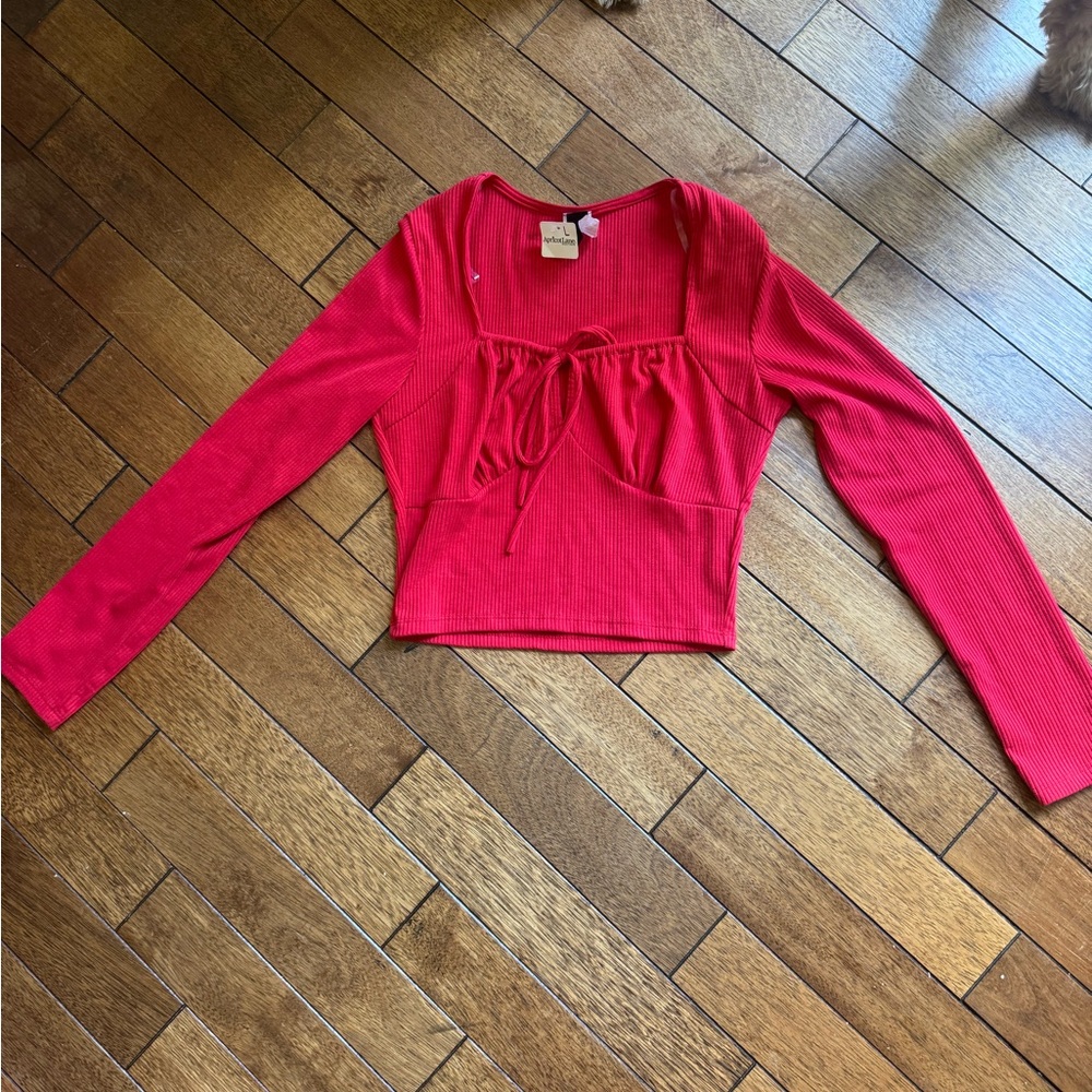 (BOGO) Apricot Lane Vibrant Red Ribbed Top